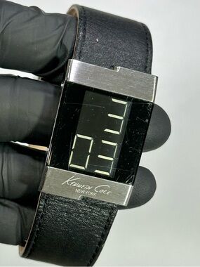 Kenneth Cole KC1296 Digital Tank Silver Stainless Steel Men’s 29mm Quartz Watch